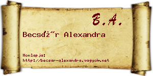 Becsár Alexandra névjegykártya